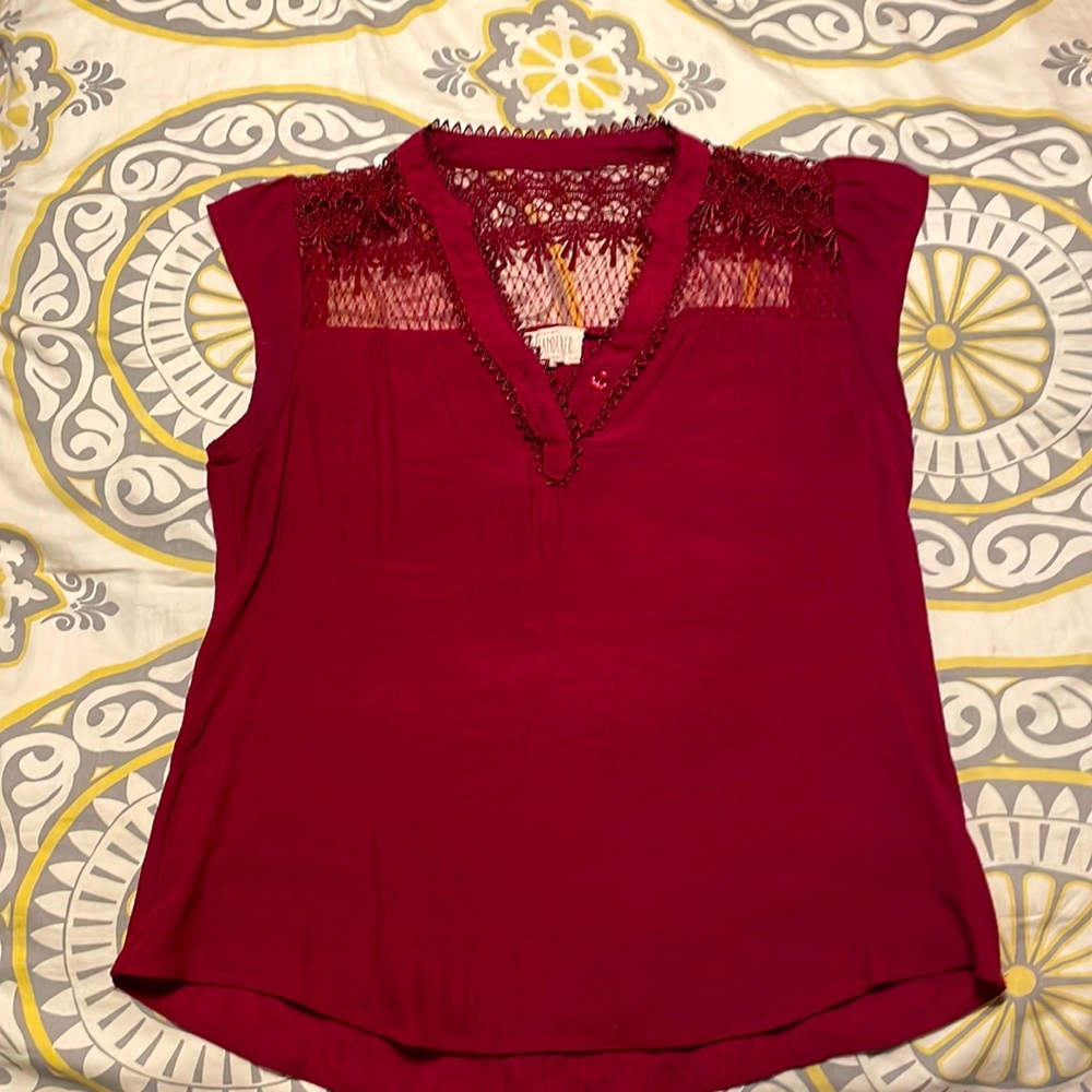 Maroon top
